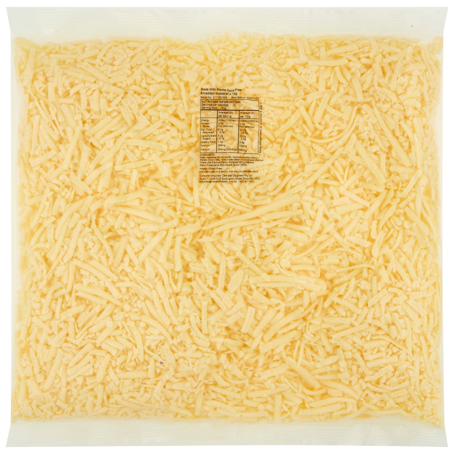 C&D Plant Based Mozzarella cheese 500g C10