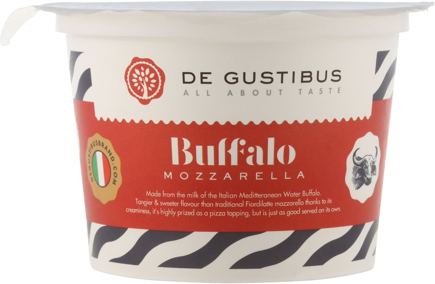 De Gustibus Buffalo Mozzarella 125g C6 Frozen (Clear Lid)