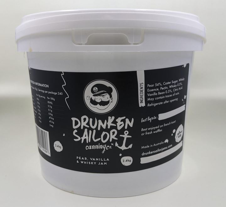 Drunken Sailor Pear, Vanilla & Whisky Jam 2.4kg C4