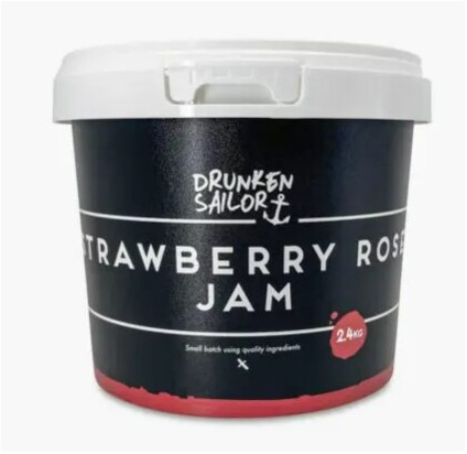 Drunken Sailor Strawberry Rose Jam 2.4kg