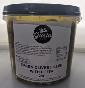 Gusto & Co. Green Olives Filled with Fetta 2kg C4