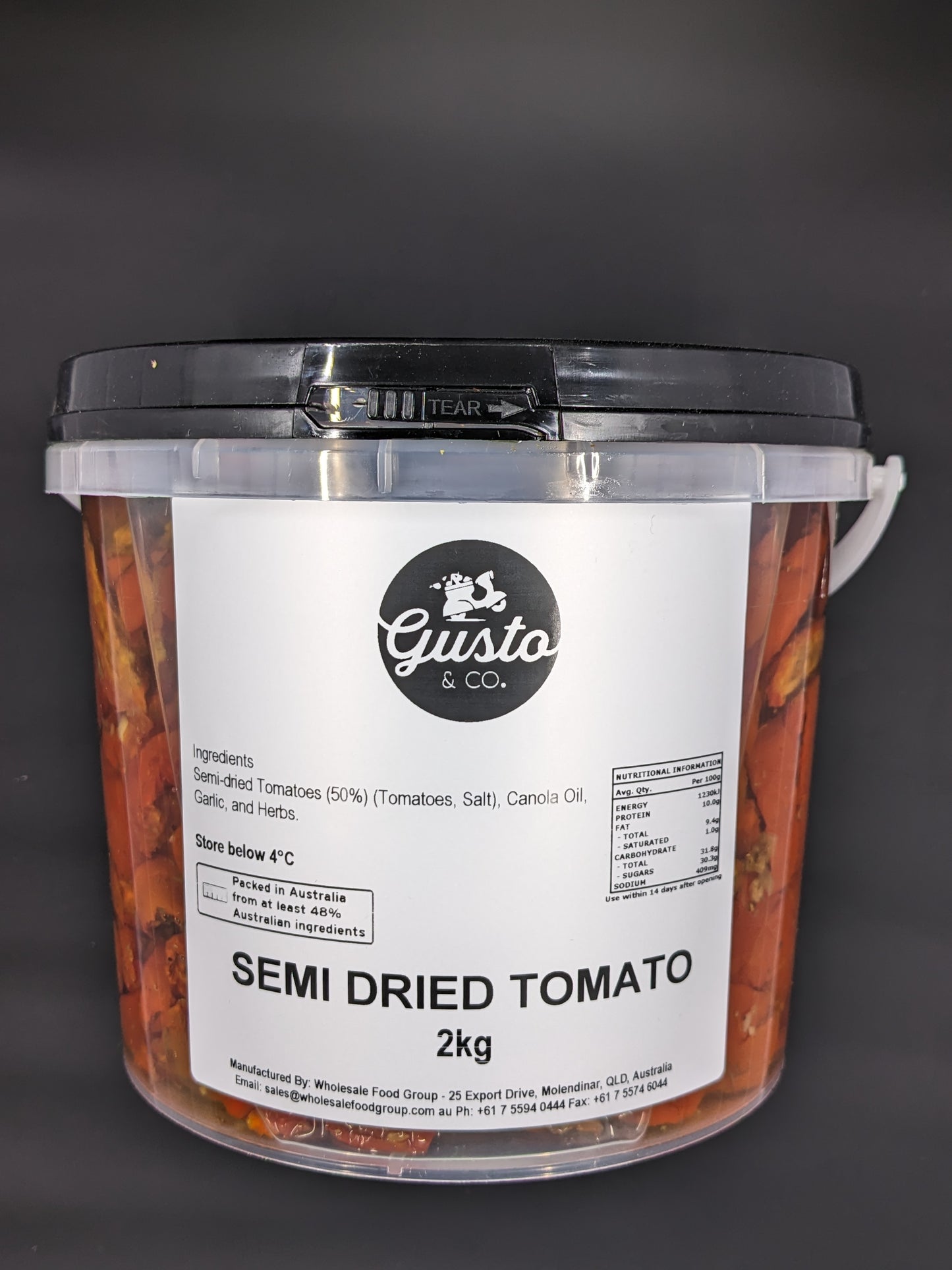 Gusto & Co. Semi Dried Tomatoes 2kg C4