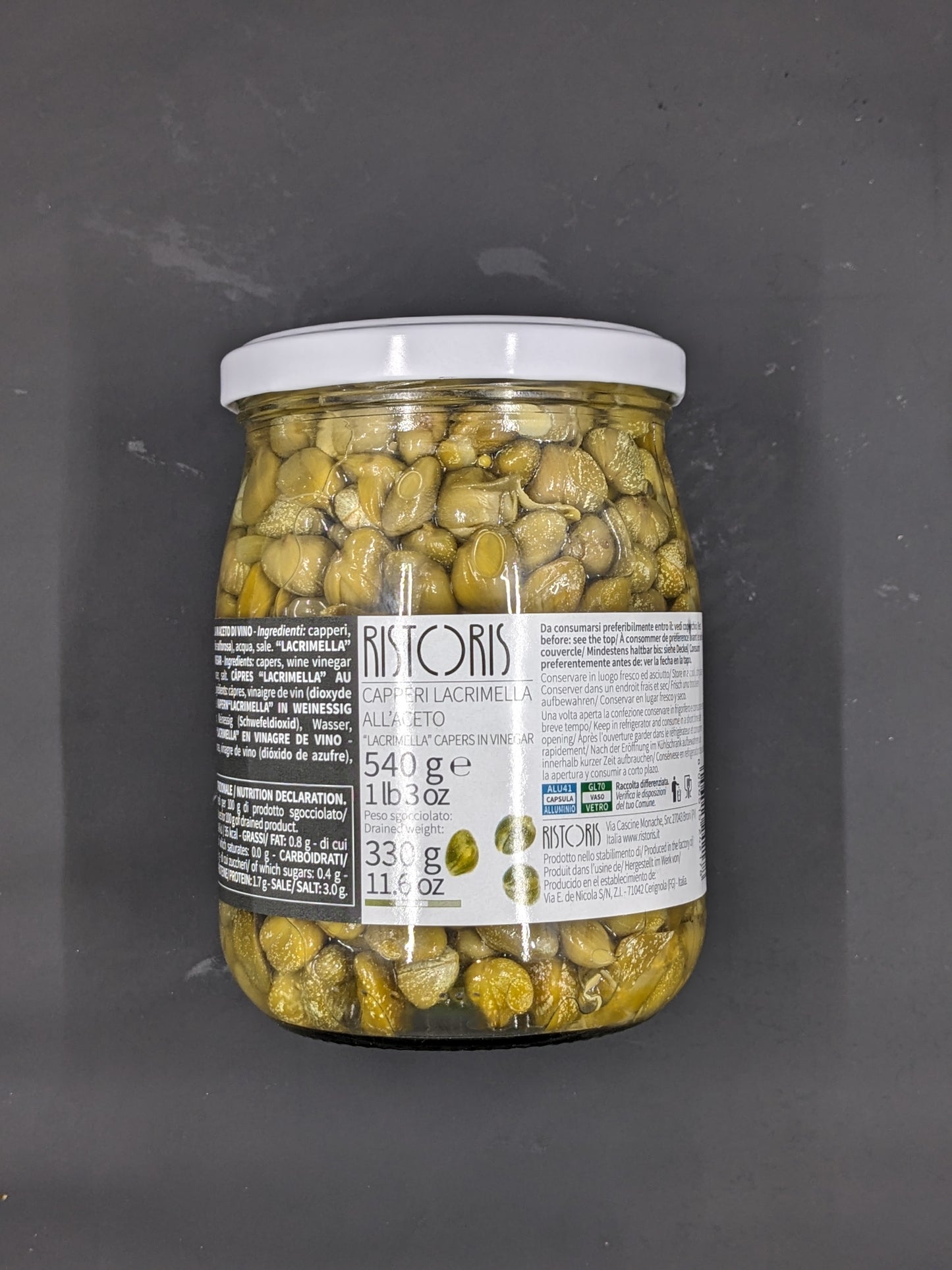 Ristoris LaCrimela "Capers in Vinegar" 580g C6
