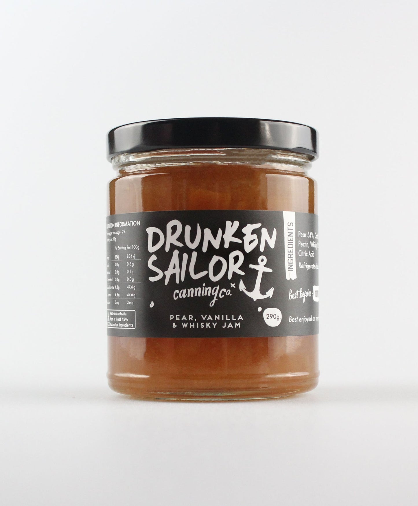 Drunken Sailor Pear,Vanilla & Whisky Jam 290g C6