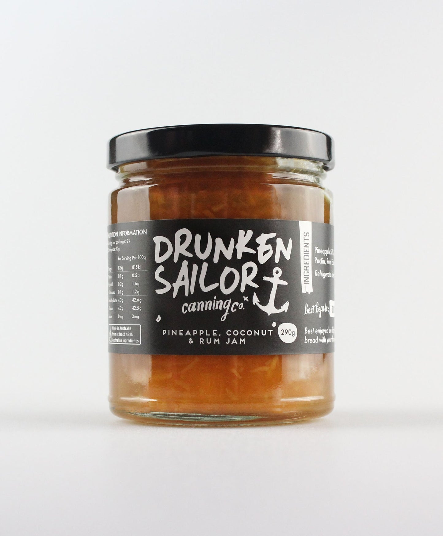 Drunken Sailor Pineapple,Coconut & Rum Jam 290g C6