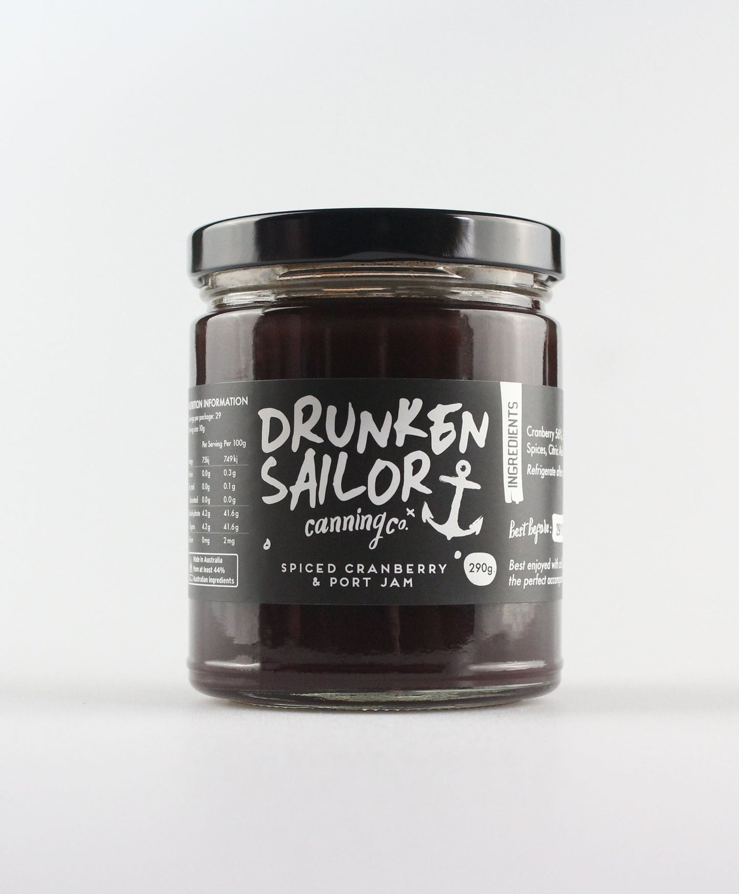 Drunken Sailor Spiced Cranberry & Port Jam 290g C6