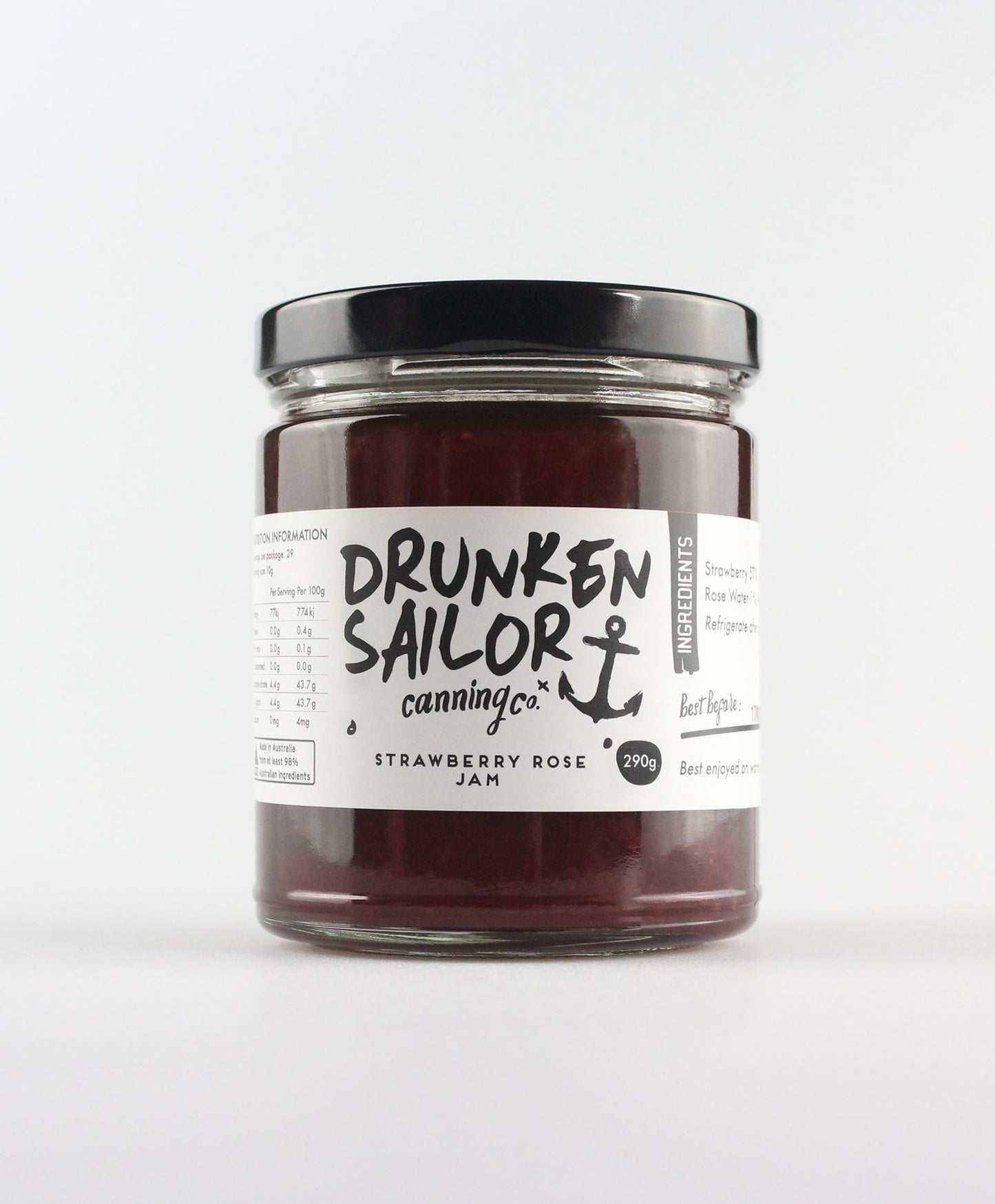 Drunken Sailor Strawberry Rose Jam 290g C6